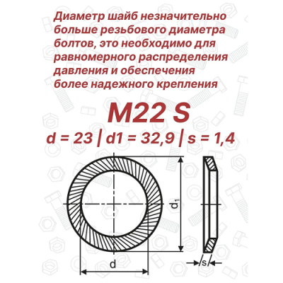 Шайба стопорная М22 DIN 9250 Schnorr S